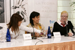 Mabel Lozano, Teresa Perales y Eva Ngui, durante la presentación a los medios de comunicación.